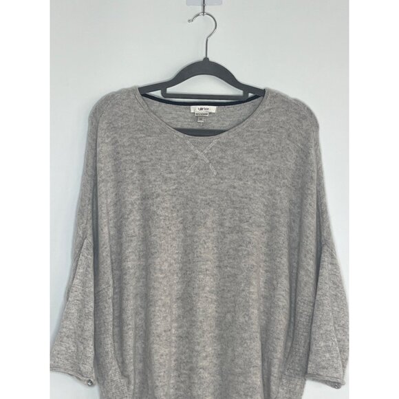 Tyler‎ Boe 100% Cashmere Curved Hem Knit Dolman Sleeve Sweater Light Gray XS - Picture 2 of 9